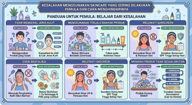 Kesalahan menggunakan skincare yang Sering Dilakukan Pemula dan Cara Menghindarinya