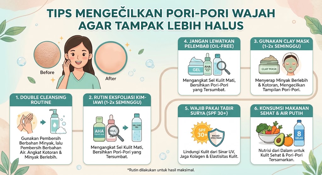 Tips Mengecilkan Pori-Pori Wajah agar Tampak Lebih Halus