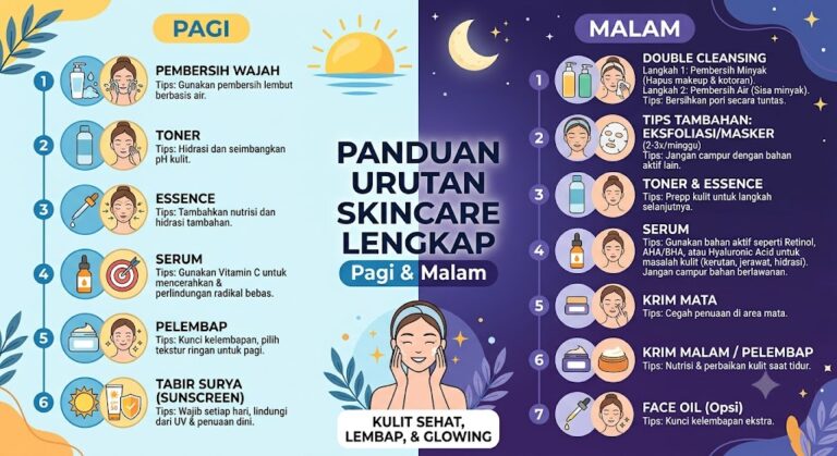 Urutan Skincare Pagi dan Malam yang Benar untuk Kulit Sehat dan Glowing